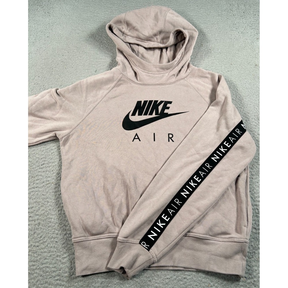 Nike Air Hoodie Women's Small Brown Sweatshirt Fleece Spell Out Causal Swoosh